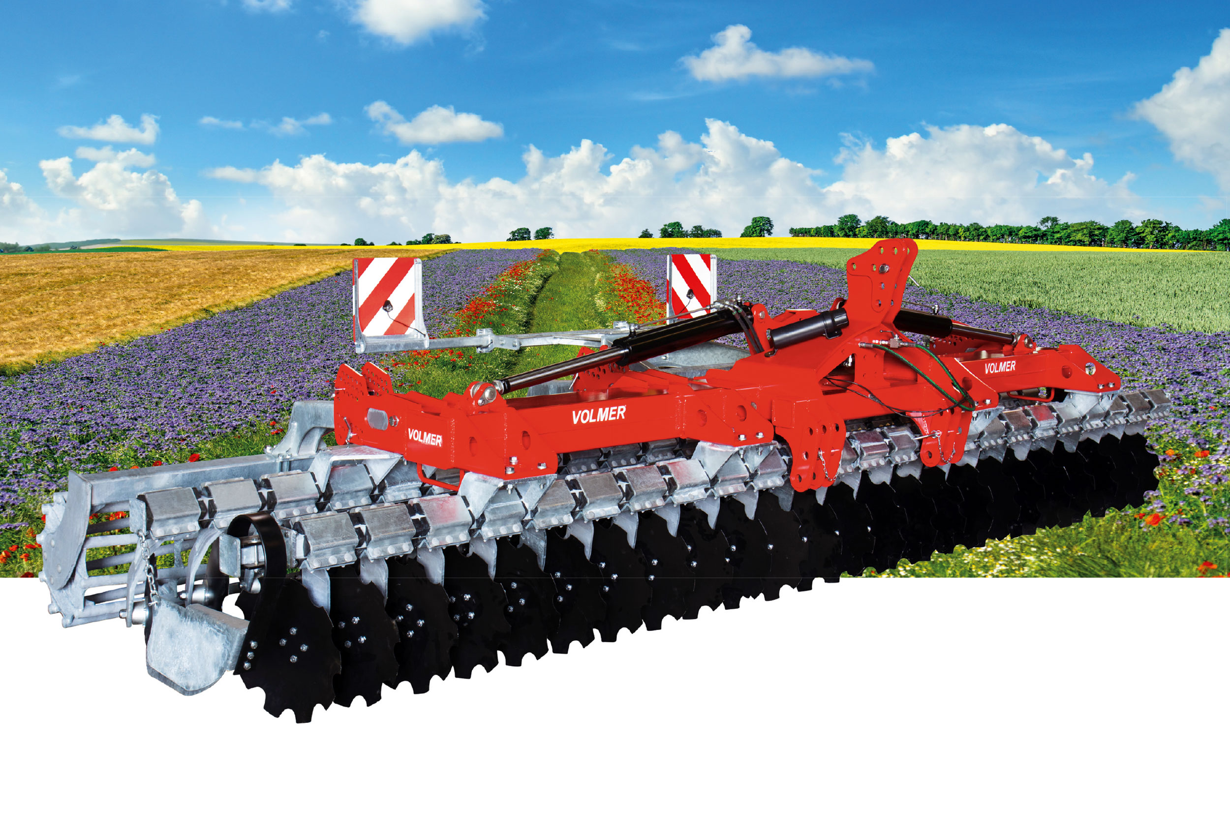 VOLMER Engineering Landmaschinen zur Bodenbearbeitung: Kurzscheibenegge ohne Gülledüngung T-RUBBER TR 101